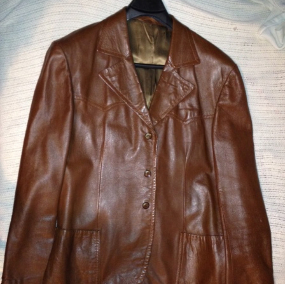 Mens vintage leather blazer